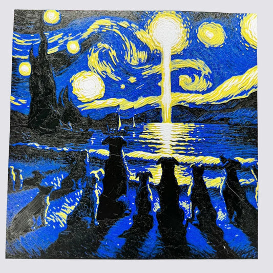 Dog Starry Night 3D Painting